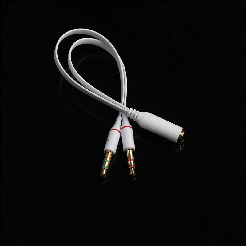 3.5 Plug 1 Female to 2 Male Y Splitter Earphone Audio Cables Headphone transducer combo adapter splitter for headset microphone 3.5 Plug 1 Female to 2 Male Y Splitter Earphone Audio Cables Headphone transducer combo adapter splitter for headset microphone
