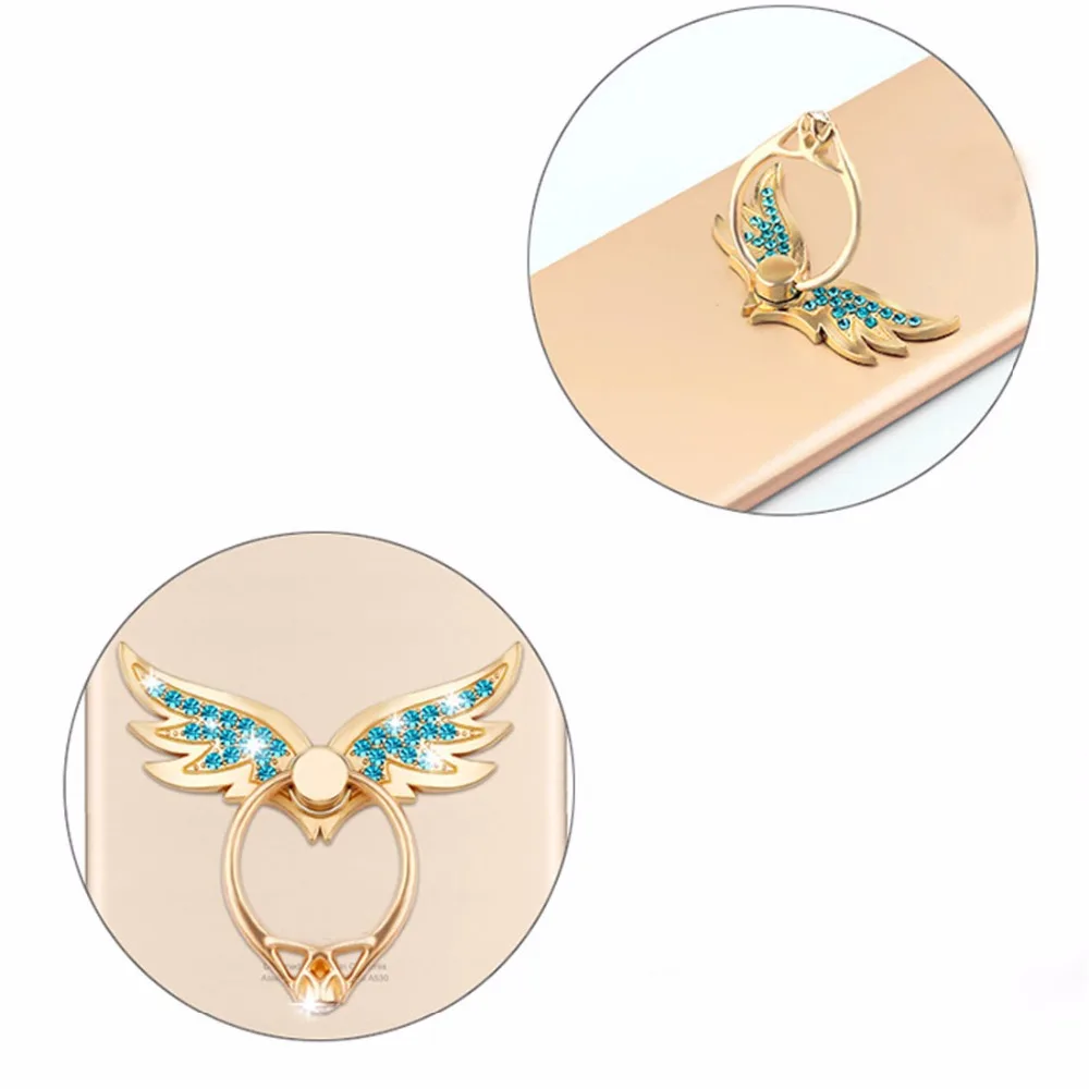 SIANCS Angel Wings Fashion 360 Degree Multi-function Metal Finger Ring Mobile Phone Ring Holder For iPhone Samsung Smart Phones SIANCS Angel Wings Fashion 360 Degree Multi-function Metal Finger Ring Mobile Phone Ring Holder For iPhone Samsung Smart Phones