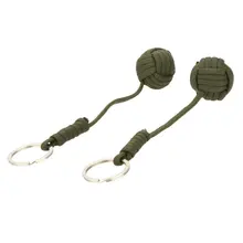 5 шт. Акция! 2 шт. Paracord парашютом шнура чрезвычайным выживания инструмент узел брелок темно-зеленый