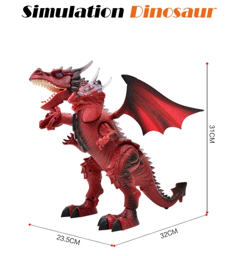Educação Infantil Crianças Brinquedo Som Luz Dança História Controle Remoto Elétrica Andando Dinossauro Três Cabeça Dragão rc 19 Cheap Animais eletrônicos