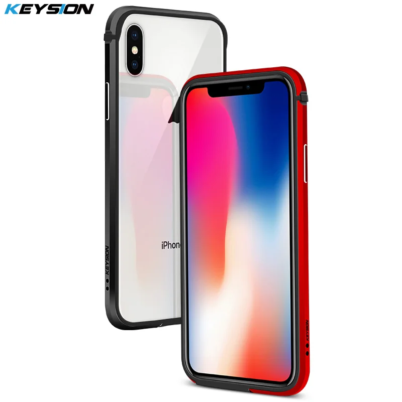Чехол бампер KEYSION для телефона iPhone X 10 Роскошный Алюминиевый металлический и