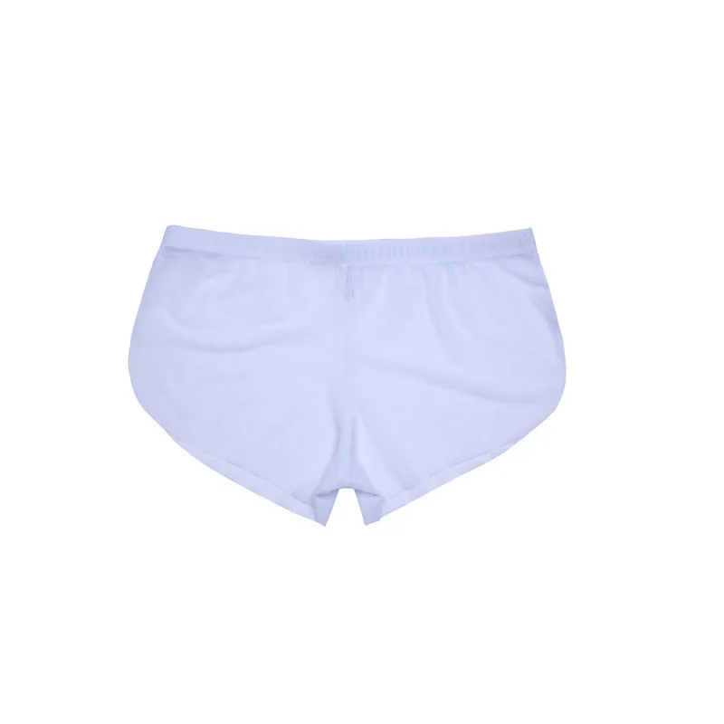 Боксеры короткие мужские пижамы летние прозрачные Аро спортивные Молодежные быстросохнущие домашние штаны со стрелками Сетчатое дышащее Впитывающее белье - Цвет: Белый