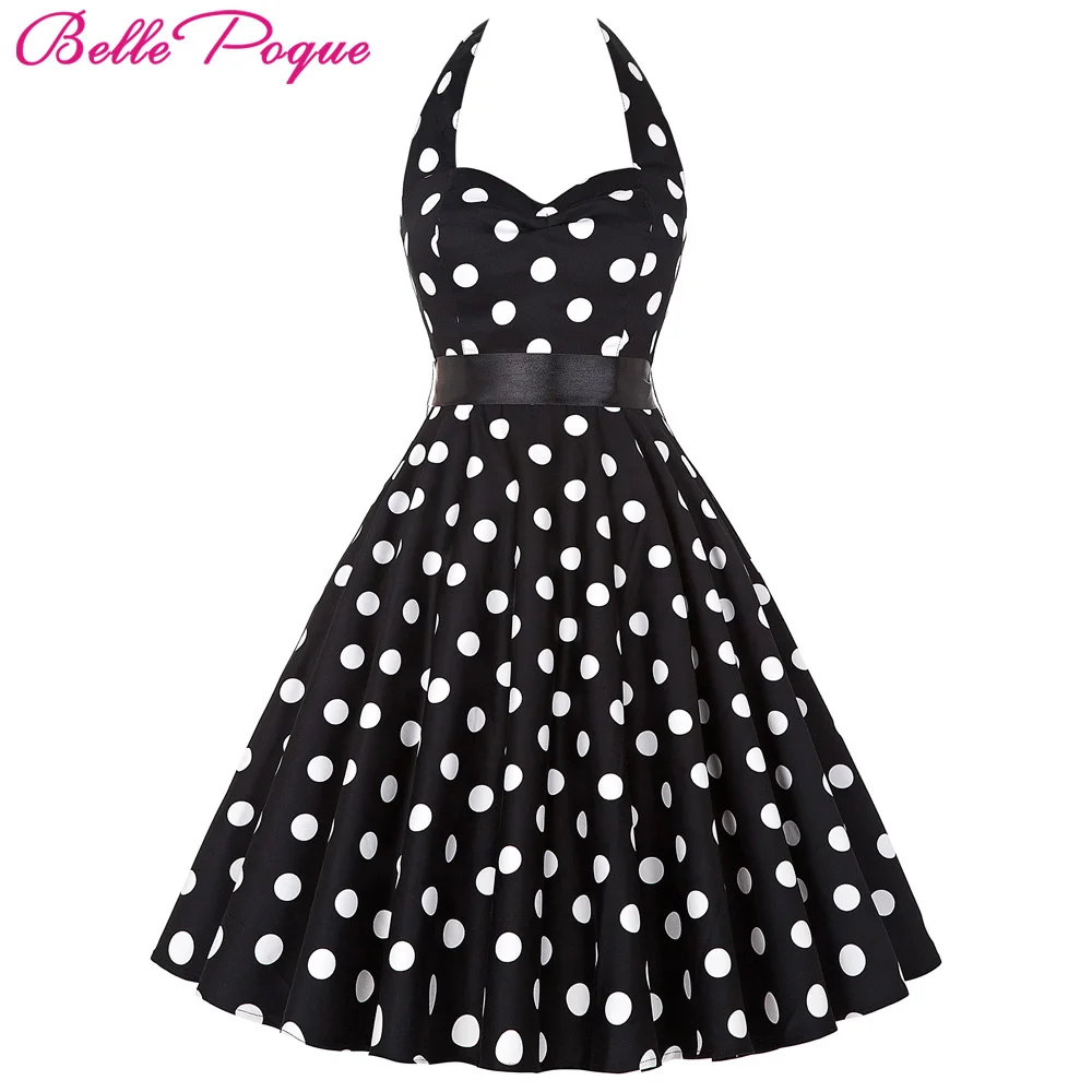 Buy Cheap Women Vintage 50s Summer Big Swing Dress Plus Size Clothing 2017 Robe Retro Casual Party Vestidos Polka Dot Rockabilly Dresses