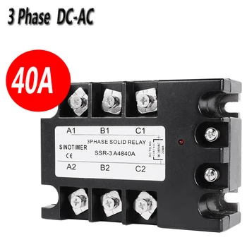 

SSR Relay D4840A 3 Phase Solid State Relay 40A DC-AC 30-480V AC Output Module Switch Relay relais