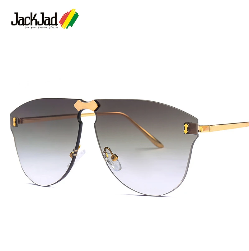 

JackJad 2018 New Fashion Cool Light Rimless Aviation Style Sunglasses Men Gradient Brand Design Sun Glasses Oculos De Sol 22051