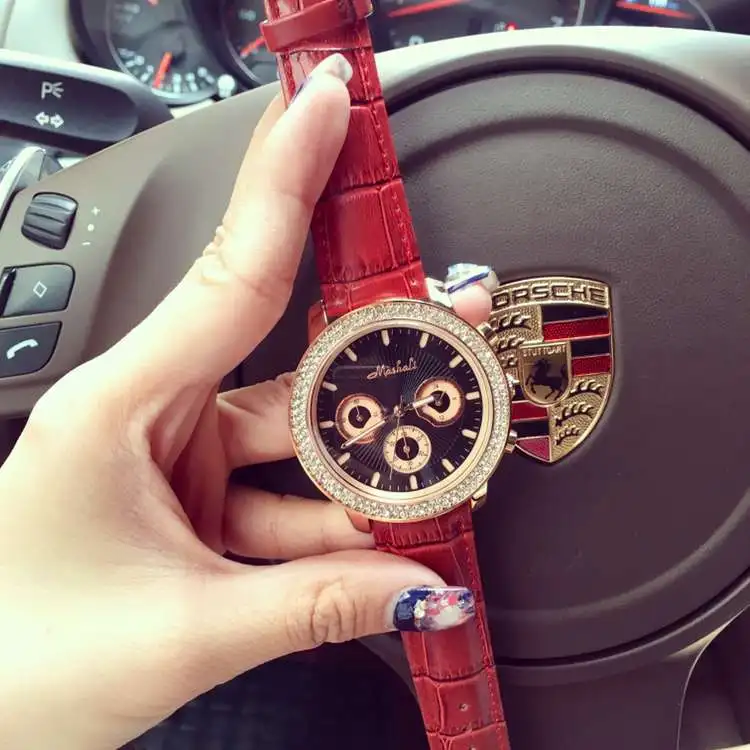 Multi Color Women Ladies Quartz Watches Rhinostone Leather Strap Wristwatch Female Business Dress Watch Clock Reloj