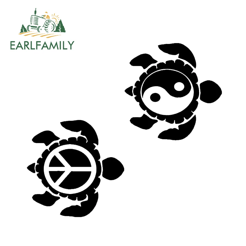 

EARLFAMILY 13cm x 13cm Peace & Yin Yang Sea Turtles Decal Vinyl Sign Car Bumper Sticker Windows Car Styling Black/Silver