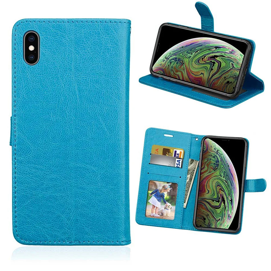 Кожаный бумажник чехол для iphone 6 6S 7 8 Plus iphone X XS Max XR 5 5S SE 4 4S Чехол-сумка для телефона с магнитом держатель для карт и кармашками для карточек