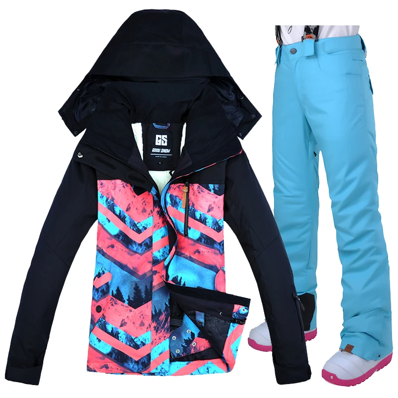 Gsou Snow Winter Snow Ski Suits Women Ski Jacket Breathable Snowboard