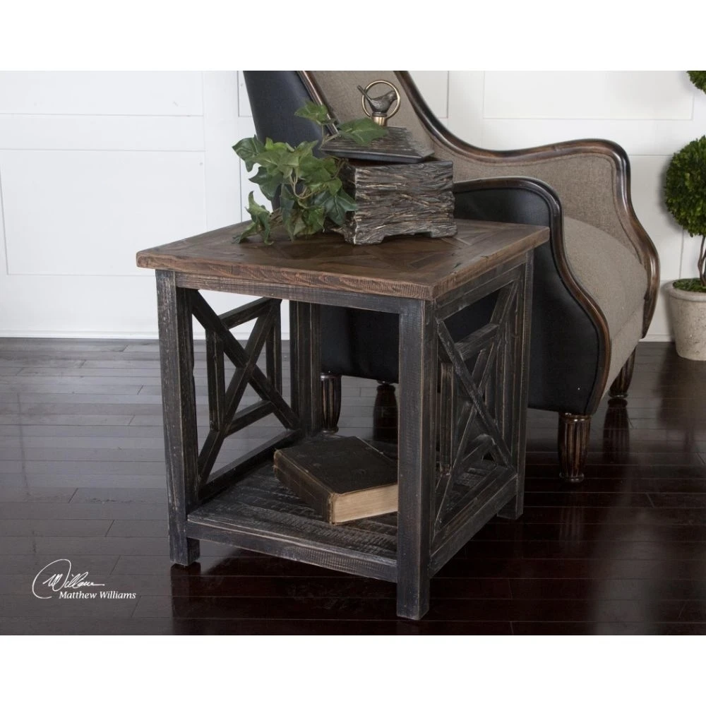Spiro Reclaimed Wood End Table (1)