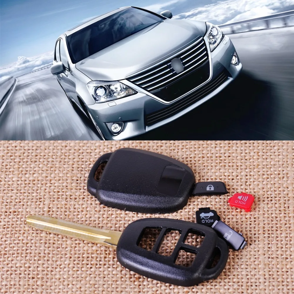 

CITALL Car Keyless Replacement 4 Button Remote Key Case Shell FOB Fit for Toyota Camry 2012 2013 2014 2015 for Corolla 2014 2015