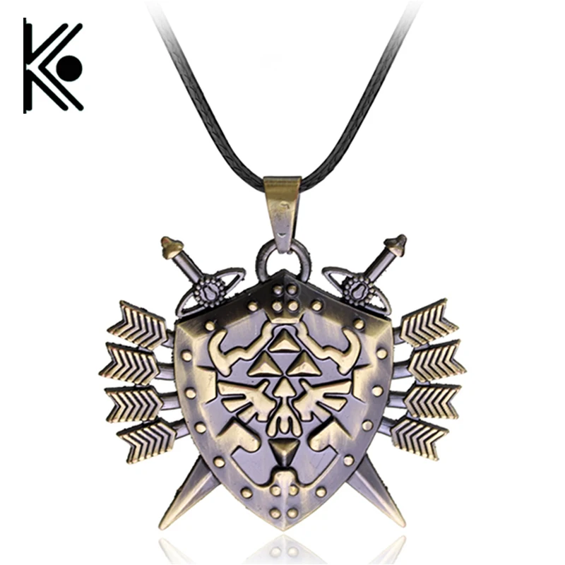 

2 colors The Legend of Zelda Necklace The Legend of Zelda Hylian Shield Metal Pendant for Children gift