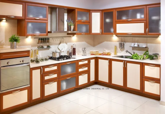 Best Offers classical kitchen cabinet solid wood door(LH-SW077)