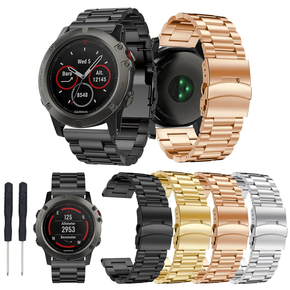 26 мм металлический ремешок из нержавеющей стали для часов Garmin Fenix 5X