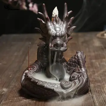 

Porcelain Dragon Censer Smoke Backflow Tower Incense Stick Incense Burner Dragon Spit Dragon Ball Auspicious Gift
