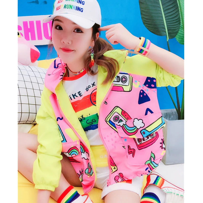 De Femmes Mode Imprimer Rose Patchwork Automne 2019 À Capuche As Fille Printemps Vestes Fine Baseball Veste Décontracté Show Lâche CBWrxeQEdo