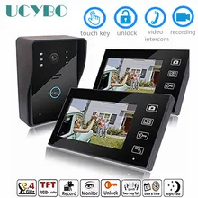 Sistema de intercomunicación inalámbrico con wifi para el hogar, videoportero de 7 pulgadas con 2 monitores, cámara infrarroja, vídeo para apartamento