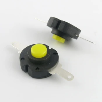 

10x Flashlight Switch Self-locking Round Push Button Switch DIY Material Kit Electronics Circuit Model Toys Accessories ON-OFF