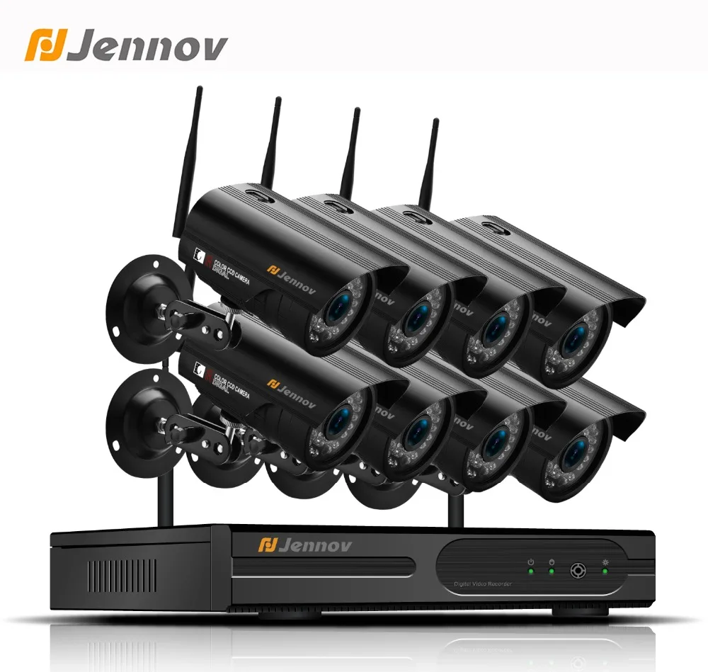 

Jennov 8CH 1080P 2MP CCTV Kit Security Camera System Wireless With Recording Video Surveillance Kit IP Camera HD P2P NVR Wi-Fi