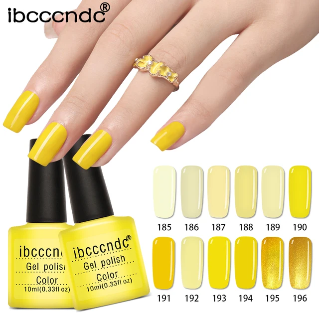 12 couleurs 10 ML UV Gel Vernis à ongles jaune série Gel Vernis Semi Permanent Vernis