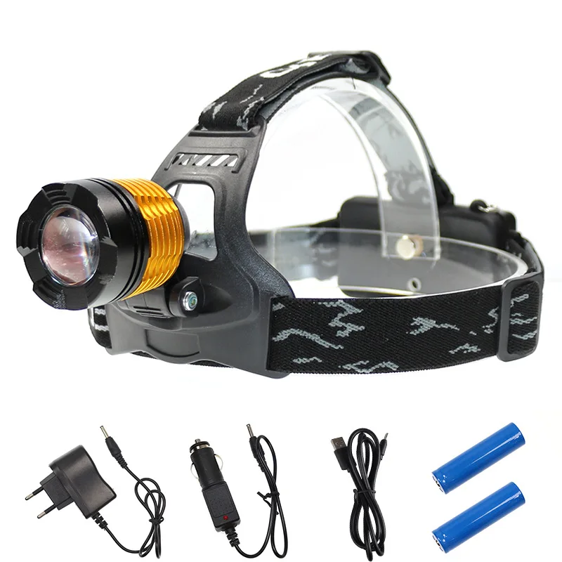 

Outdoor Waterproof Head Lamp Strong Light Charging 10W Long-range T6 Head Mounted Fishing LED Flashlight