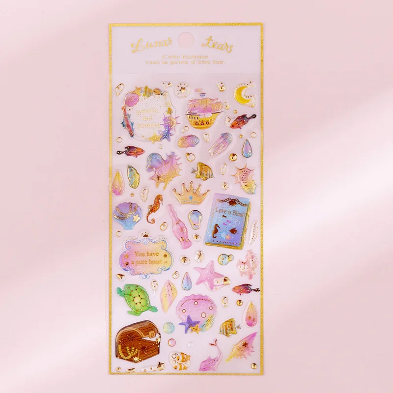 DIY Cute Magic Planet Crystal Epoxy Stickers Transparent 3D Diary Decoration Stickers - Цвет: 3