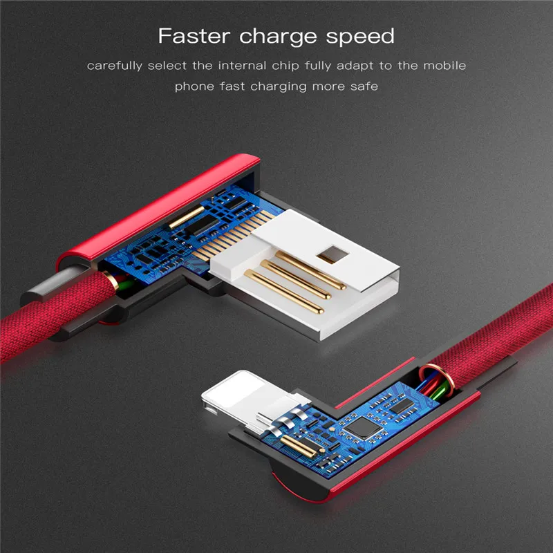 For iphone charger USB Cable Fast Charging 90 Degree usb cord 8 Pin Cable For iphone X Xs Max 8 7 6 plus 6s 5 5s se ipad cable