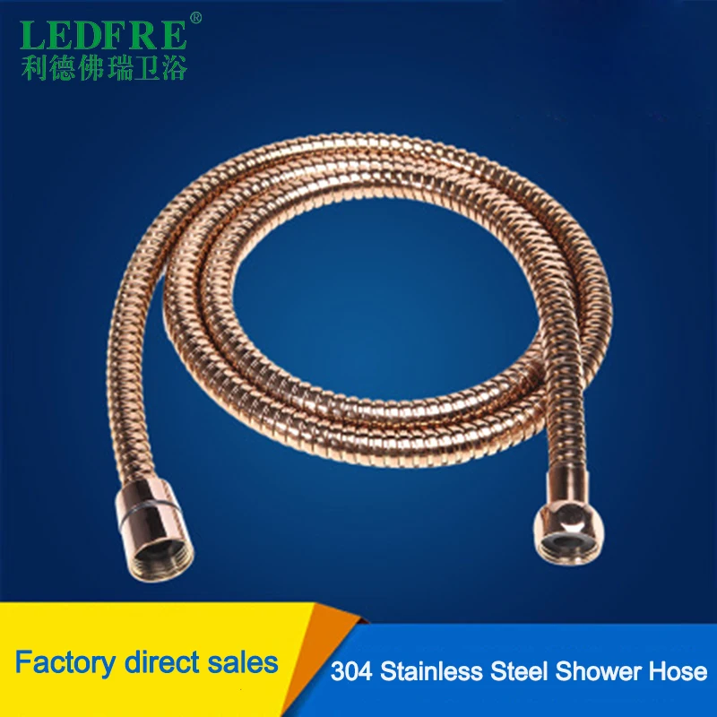 

LF14004-150CM G1/2"*G1/2" High Quality Double lock Copper Plating Stainless Steel Shower Hose