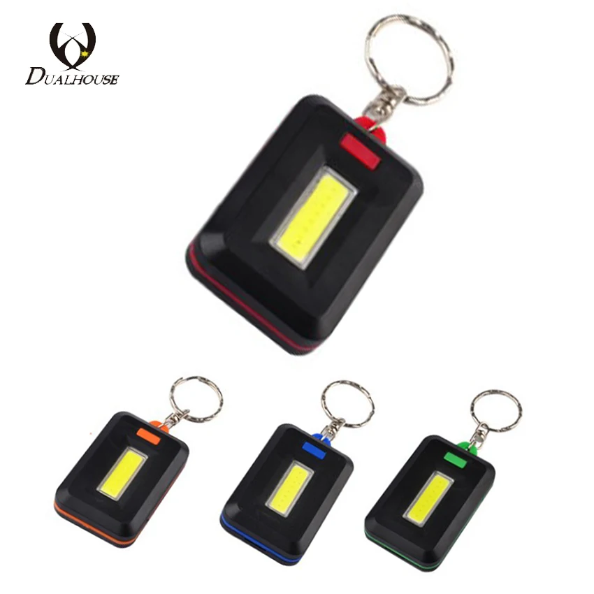 Fashion Portable Mini COB LED Flashlight Key Chain Ring Keychain Lamp