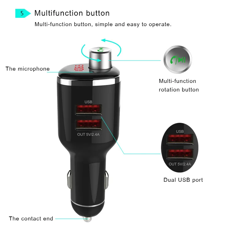 Высокое качество Bluetooth Автомобильный Mp3 комплект громкой связи цифровой дисплей двойной USB автомобильный char поддержка u-диск FM передающее напряжение UM