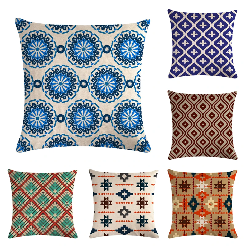 

45*45cm14 Pattern Cushion Cover for Middle-aged Women with Square Sofa Pillowcases for Home / Car / Office Decoration