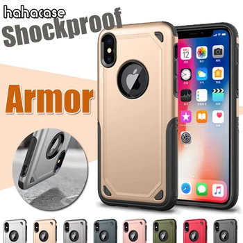 

500pcs Armor Shockproof Hybrid PC + TPU Case For iPhone XS Max XR X 8 7 6 6S Plus Case Slim Rugged Protective Dual Layer Cover