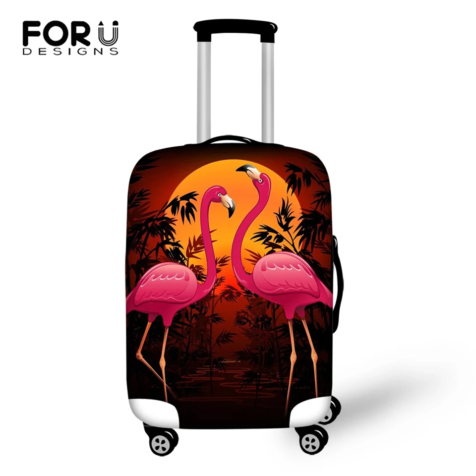 FORUDESIGNS Cartoon Luggage Cover Arts Sunset Flamingo Print Pattern Travel Accessories Only Cover Fashion Design Suitcase Cover FORUDESIGNS Cartoon Luggage Cover Arts Sunset Flamingo Print Pattern Travel Accessories Only Cover Fashion Design Suitcase Cover
