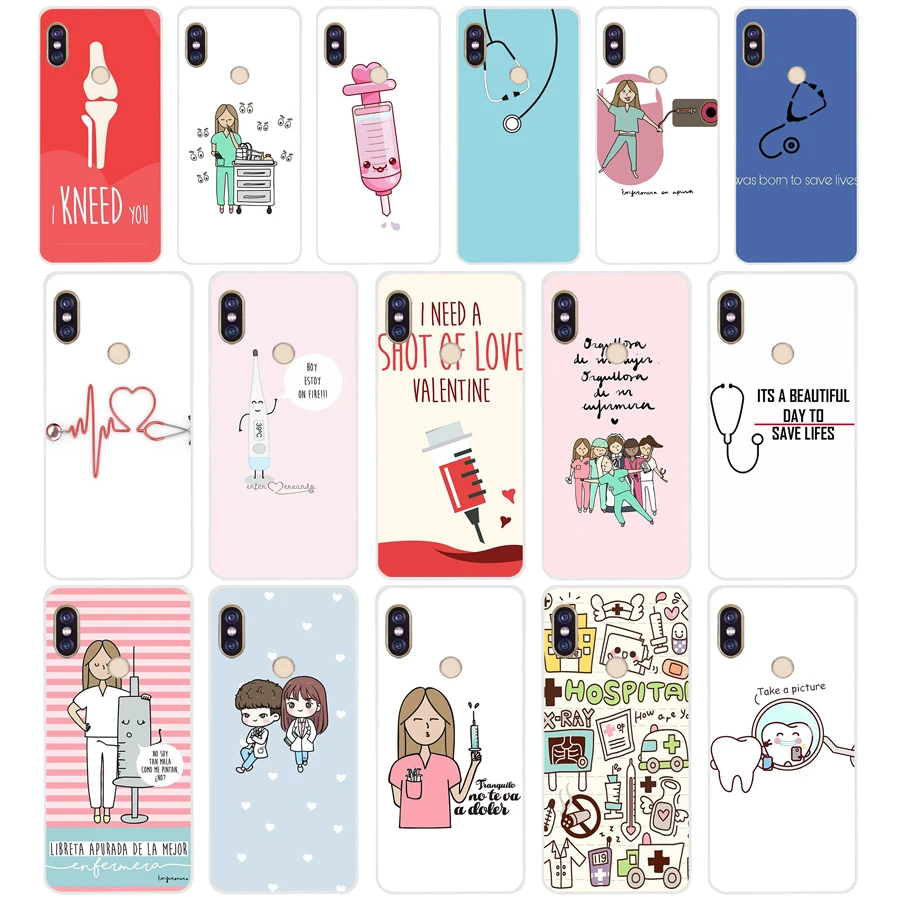 

92SD Medicine Nurse Doctor Dentist Soft Silicone Tpu Cover phone Case for xiaomi redmi 6 Pro 6A note 5 6 Pro mi 8 lite