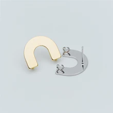 10 шт. Золотые/серебряные серьги-гвоздики в форме подковы, настоящий родий из латуни, u-образные гвоздики для ушей с петлей(GB-595