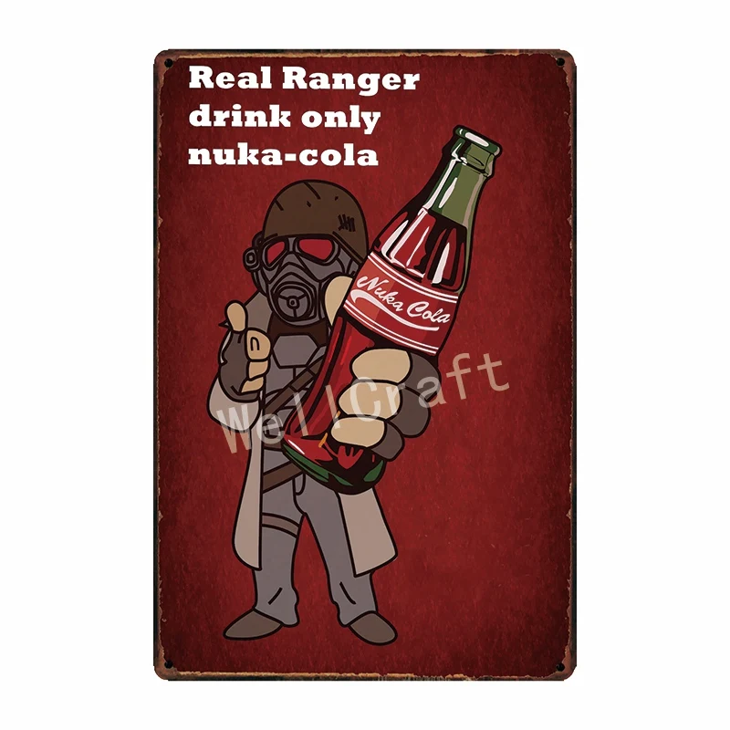 [WellCraft] Fallout 3 4 Game NUKE COLA металлические вывески настенный постер декор для домашней