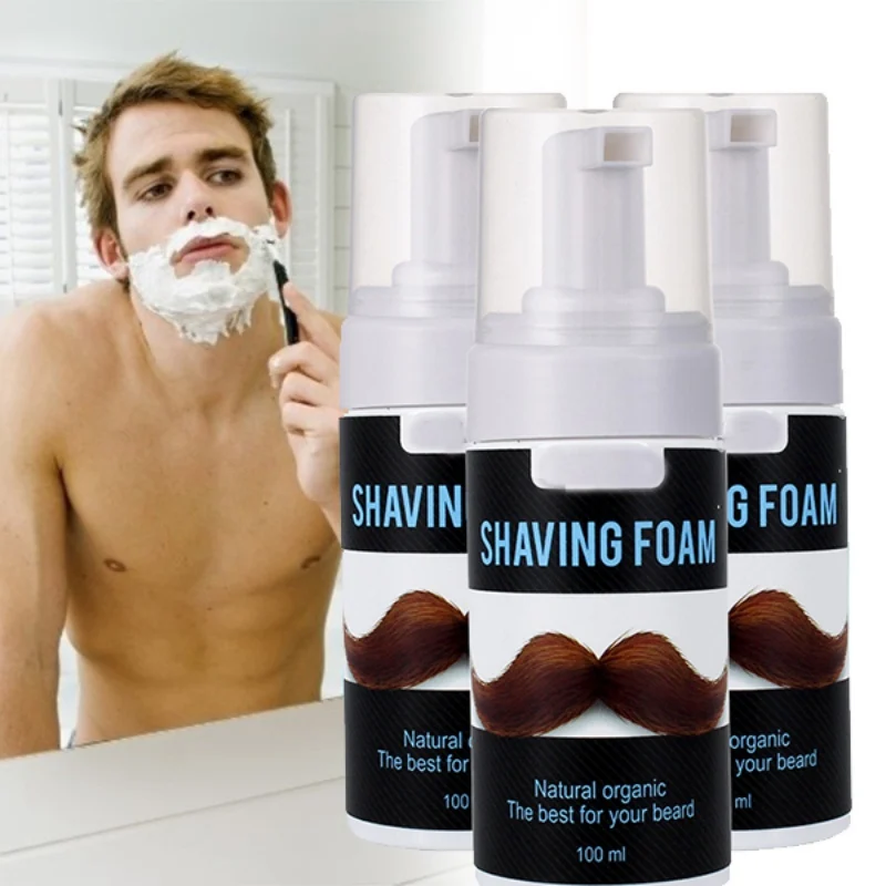 Мужская пена для бритья, очищающая поры, масло без стимуляции, пена для бритья для всех типов кожи