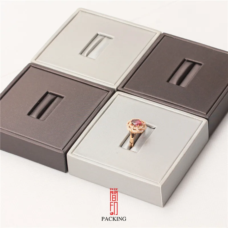 

80*80*20mm Square display platform Rings Stand or shelf the Display holder for Jewellery Brown And Silver Color