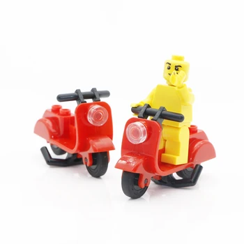 

City Accessories Building Blocks 2pcs Motorcycle Bike Scooter Assemble Parts Bricks Toys For Children Compatible Friends Block