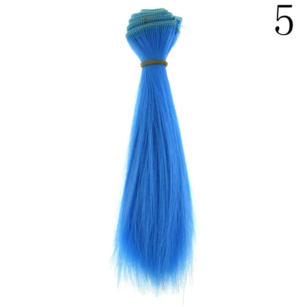 1 шт. 15*100 см BJD парик Мода Многоцветный зеленый синий пурпурный ручная работа прямые волосы 1/3 1/4 BJD волосы куклы самодельные для Барби - Цвет: color 5