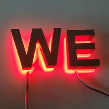 Наружный 3D светодиодный знак с подсветкой матовая буквы из нержавеющей стали