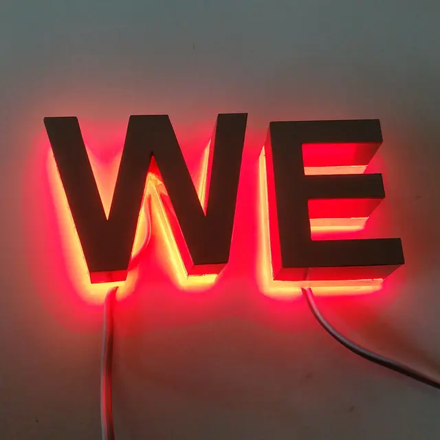 outdoor 3d led signs backlit brushed stainless steel letters in led