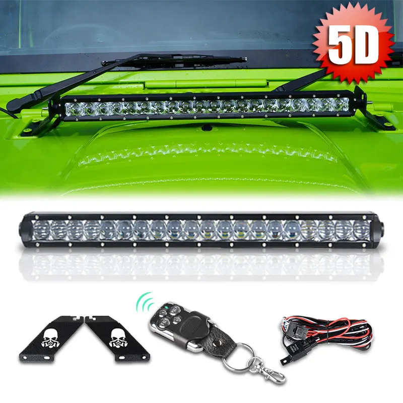 

20 inch 100W With Cree Chips Single Row LED Light Bar Combo Beam Offroad Mounting Bracket For JEEP Wrangler JK 2007-2015