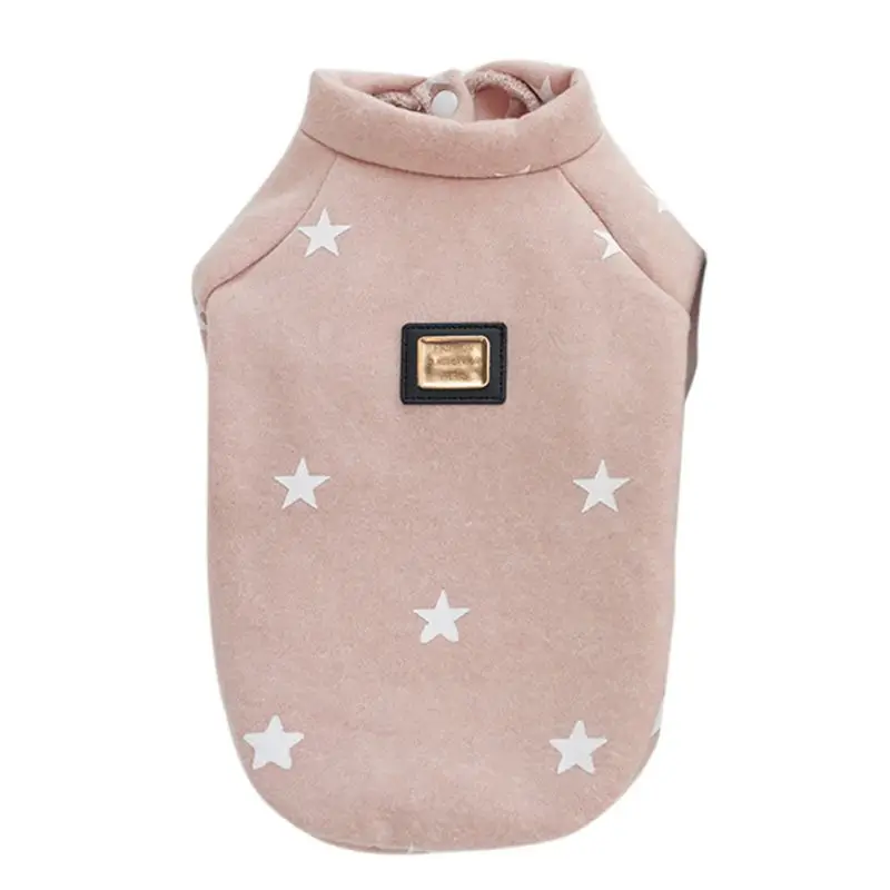 Pet Dogs Cats Warm Hoodies Puppy Clothes Cute Autumn Winter Dog Accessories Coats Jackets Cloth Pentagram Five Stars Pattern