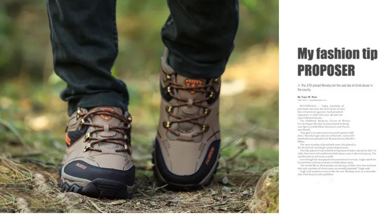 Men Hiking Shoes Waterproof Anti-Skid Outdoor Trekking Shoes High Quality Climbing Sneakers Man Sports Shoes Plus Size 39~47 (13)