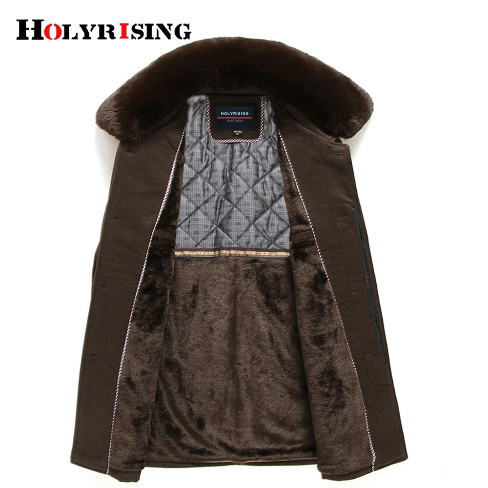Мужское плотное шерстяное пальто, мужская куртка, Мужская куртка с воротником из искусственного меха, мужская зимняя куртка и пальто, теплое пальто holyrising#18161