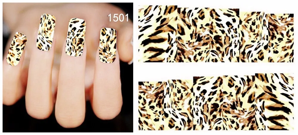 5 шт цветок перо наклейки для ногтей s переводные наклейки воды Леопард наклейки для ногтей татуировки Французский маникюр украшения Фольга