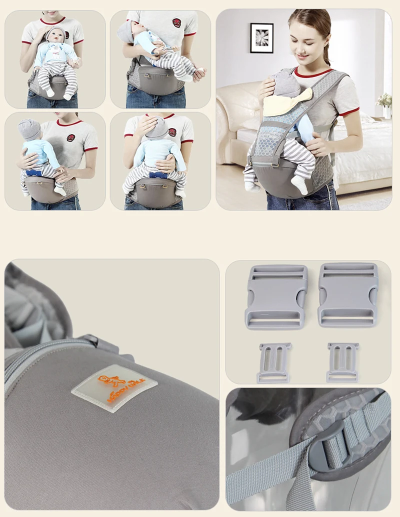 Portador de Bebê Mochila com Bolsa de Armazenamento Estilingue para Recém-nascidos Honeylulu Verão Respirável Moda Canguru Ergoryukzak Babadores Alcofa 15 Mamãe e Bebê
