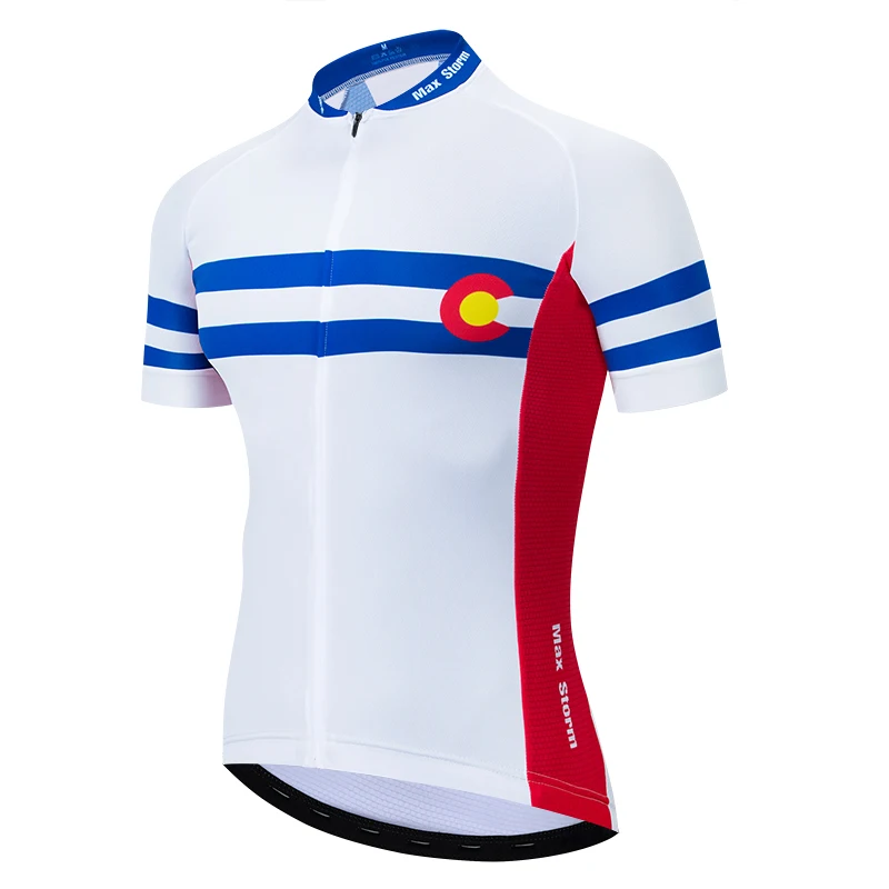 

2019 Colorado New Team Cycling Jersey Customized Road Mountain Race Top max storm Reflective zipper 4 pocket