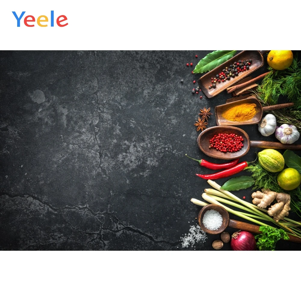 Фотофон Yeele для еды темная цементная стена овощи фрукты кухонные фотографии фоны